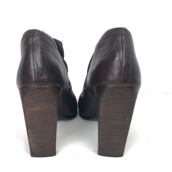 Colin Stuart Brown Leather Heeled Booties Sz 7 - Picture 3 of 8